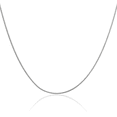 thumbnail image 1 of 14K Solid White Gold 0.9mm Round Cubetto Omega Snake Chain Herringbone Necklace, 1 of 5