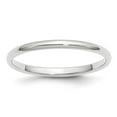 thumbnail image 1 of 14k White Gold 2mm Half-Round Band Ring - 1.7 Grams - Size 5.5, 1 of 2