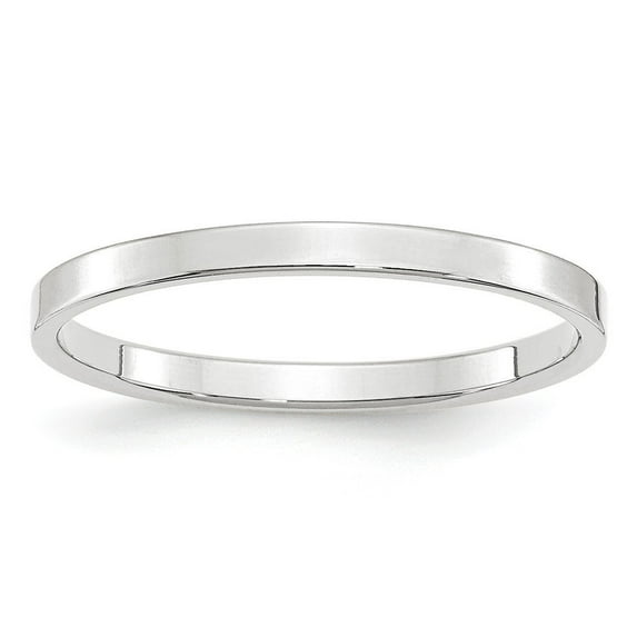 14k White Gold 2mm Ltw Flat Band Size 10 Ring