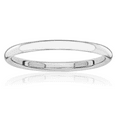 thumbnail image 1 of 14K Solid White Gold 2mm Stacking Plain Classic Wedding Band Ring, 1 of 6