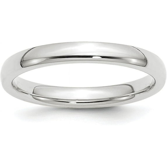 14k White Gold 3.2mm Standard Weight Comfort Fit Wedding Band Size 6 - Ring Size 6.0