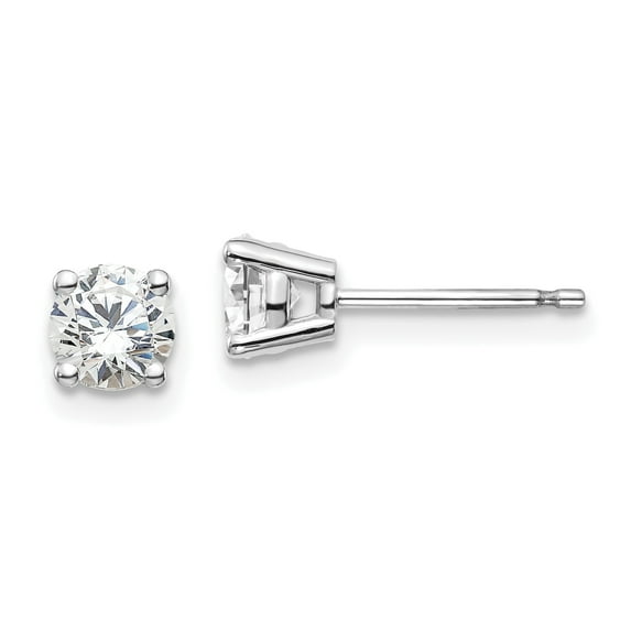 14k White Gold 3/4 carat total weight Round Certified SI1/SI2 G H I Lab Grown Diamond 4 Prong Stud Post Earrings 14k White Gold Earrings