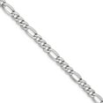 thumbnail image 1 of 14k White Gold 3.5mm Semi-solid Figaro Chain Bracelet - 1.5 Grams - 7 Inch, 1 of 4