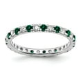 thumbnail image 1 of 14k White Gold 3/8 carat Lab Grown Diamond VS/SI+ G+ and Lab Created Emerald Size 5 Eternity Band, 1 of 6