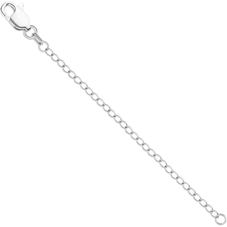 White Gold Necklace Extender 925 Sterling Silver Necklace Bracelet Ankle  Extenders Chain Extension for Jewelry Making（2 3 4 inch）