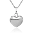 thumbnail image 1 of 14K Solid White Gold Heart Necklace Love Pendant Charm, 1 of 8