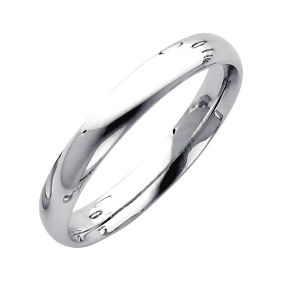 14k White Gold 3mm Comfort-Fit Wedding Band Ring Size 6.5 Wedding Band for Women and Men - 2.1 Grams