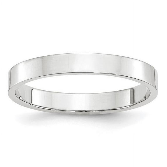 14k White Gold 3mm Lightweight Flat Wedding Band Size 12.5 WFLL030