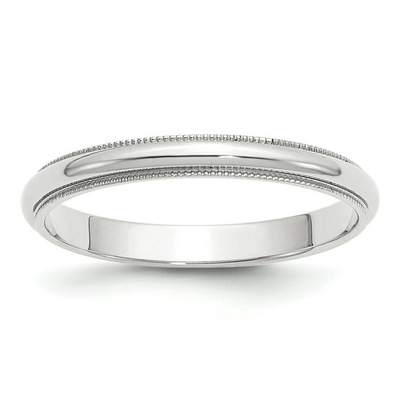 14k White Gold 3mm Milgrain Band