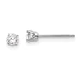 thumbnail image 1 of 14k White Gold 3mm White Topaz Stud Earrings - Measures 3x3mm Wide, 1 of 2