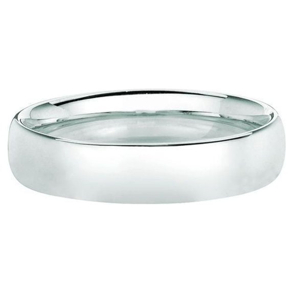 14k White Gold 4.0mm Shiny Comfort Fit - 1.6 Grams - Size 7 Wedding Band Ring