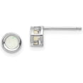 thumbnail image 1 of 14k White Gold 4.2mm Oval Bezel October/Opal Post Earrings - 4mm, 1 of 6
