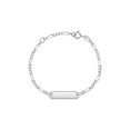 thumbnail image 1 of 14k White Gold 4.5-5.5" Classic Figaro Identification Baby / Toddler / Kids Bracelet, 1 of 6