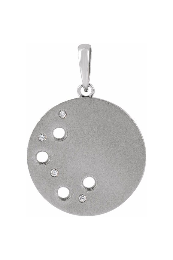 14k White Gold 4 Four-Stone Diamond Semi-Mount Family Circle Freeform Pendant Fine Jewelry for Women Gifts for Her (15mm, Mounting Only, Not All Stones Included, .02 cttw, G-H, I1)