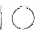 thumbnail image 1 of 14k White Gold 40mm Polished Tube Hoop Earring Hoop Earring for Women - 2.8 Grams, 1 of 2