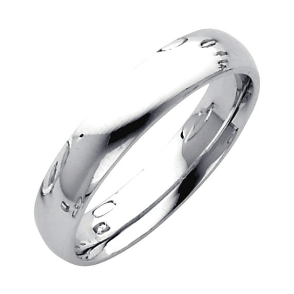 14k White Gold 4mm Comfort-Fit Wedding Band Ring Size 8 Wedding Band for Women and Men - 3.2 Grams