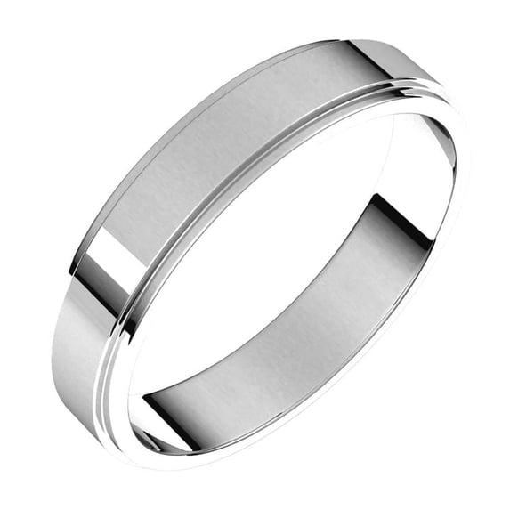 14k White Gold 4mm Flat Edge Band Ring Size 12.5 Ring for Women and Men - 3.9 Grams