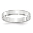 thumbnail image 1 of 14k White Gold Solid Polished 4mm Flat With Step Edge Band Size 8 Ring Ring for Women and Men, 1 of 5