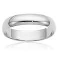 thumbnail image 1 of 14K Solid White Gold 4mm Half Round Plain Classic Wedding Band Ring, 1 of 11