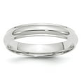 thumbnail image 1 of 14k White Gold 4mm Half Round with Edge Wedding Band Size 6.5 WHRE040, 1 of 4