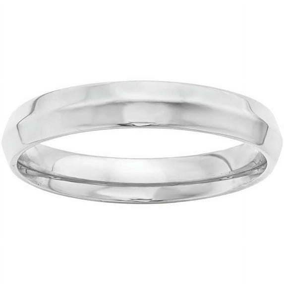14k White Gold 4mm Knife Edge Comfort Fit Wedding Band Size 4.5 WKEC040
