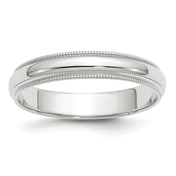 14k White Gold 4mm Milgrain Band - Size 7