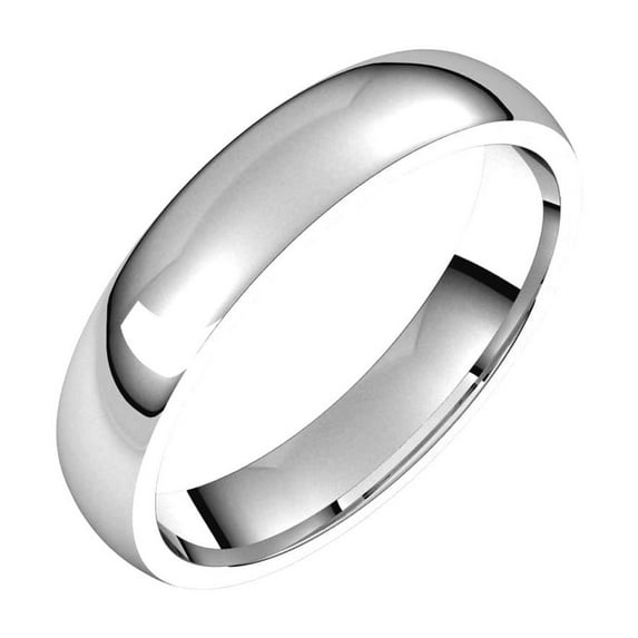 14k White Gold 4mm Polished Light Comfort-Fit Band Ring Size 11 Ring for Women and Men - 4.5 Grams