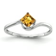 thumbnail image 1 of 14k White Gold 4mm Princess Cut Citrine ring, 1 of 4