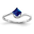 thumbnail image 1 of 14k White Gold 4mm Princess Cut Sapphire ring, 1 of 3