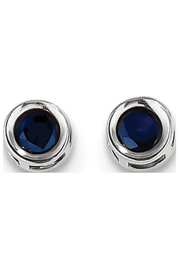 14k White Gold 4mm September Sapphire Earrings, Gem Ctw.0.76