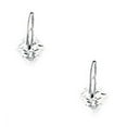 thumbnail image 1 of 14k White Gold 4x4mm Kite Shaped Cubic Zirconia Screw-Back Earrings, 1 of 2