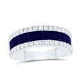 thumbnail image 1 of 14k White Gold 5/8 Ctw Natural Diamond & 2 1/4 Ctw Natural Blue sapphire BaguetteWedding Band, Annniversary Ring, 1 of 1