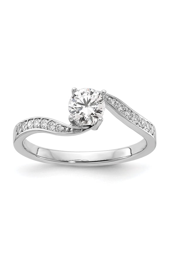 14k White Gold 5/8 carat Lab Grown Diamond VS/SI Complete By-Pass Engagement Ring