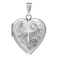 14k White Gold 5/8 inch Heart Locket Pendant