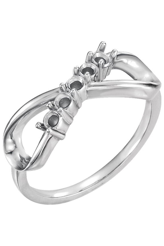 14k White Gold 5 Five-Stone Infinity-Inspired Family Fashion Ring Fine Jewelry For Women Gifts For Her (Mounting Only, Not All Stones Included), Size 7