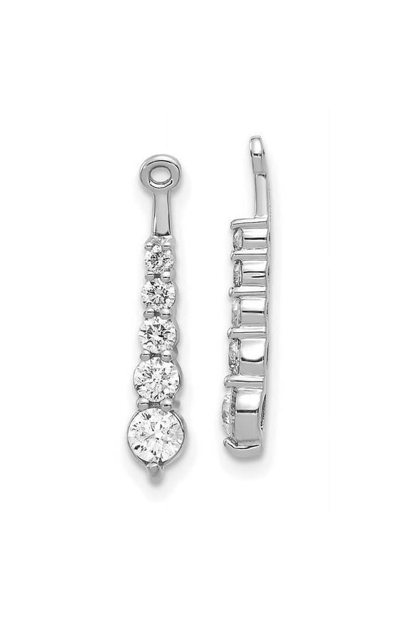 14k White Gold 5-Stone Dangle Diamond Earring Jacket Mountings