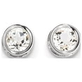 thumbnail image 1 of 14k White Gold 5mm Bezel White Topaz Stud Earrings 14k White Gold Earrings, 1 of 1