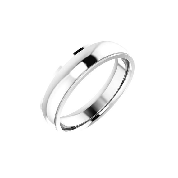 14k White Gold 5mm Comfort-Fit Edge Band Ring Size 8 Ring for Women and Men - 6.3 Grams