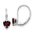 thumbnail image 1 of 14k White Gold 5mm Heart Garnet Leverback Earrings XLB120WGA, 1 of 2