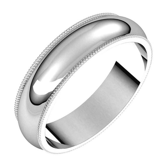 14k White Gold 5mm Milgrain Band Ring Size 9.5 Ring for Women and Men - 5.2 Grams