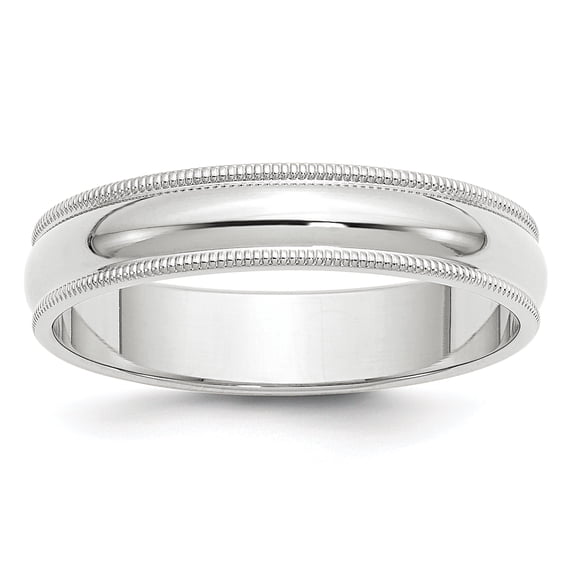 14k White Gold 5mm Milgrain Band
