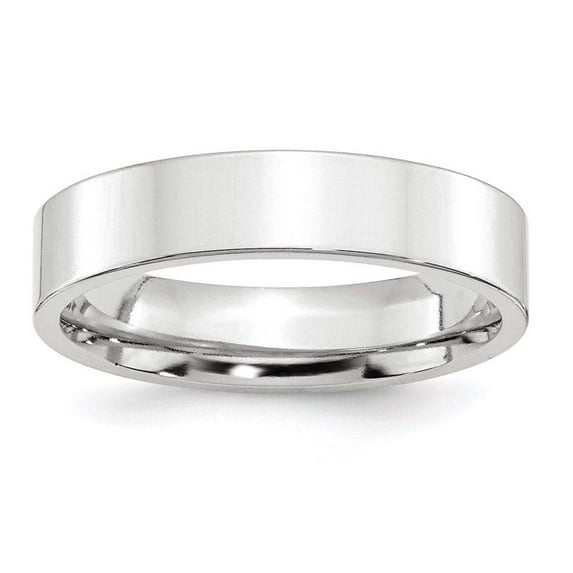14k White Gold 5mm Standard Weight Flat Comfort Fit Wedding Band Size 6.5 WFLC050
