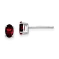 thumbnail image 1 of 14k White Gold 5x3mm Oval Garnet Earrings 14k White Gold Earrings, 1 of 1