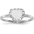 thumbnail image 1 of 14k White Gold 6.0x6.5mm Open Back Heart Signet Ring - Ring Size 6.0, 1 of 8
