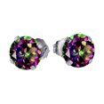 thumbnail image 1 of 14k White Gold 6MM Round Mystic Topaz Stud Earrings (1.97 CT), 1 of 4