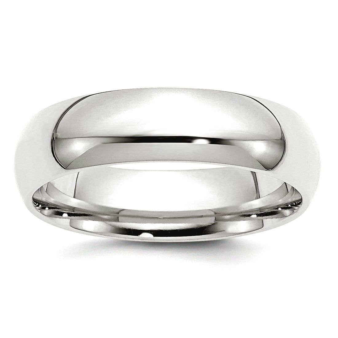 14k White Gold Solid Polished 6mm Comfort-Fit Band Ring Size 11 Ring for Women and Men - 9.4 Grams