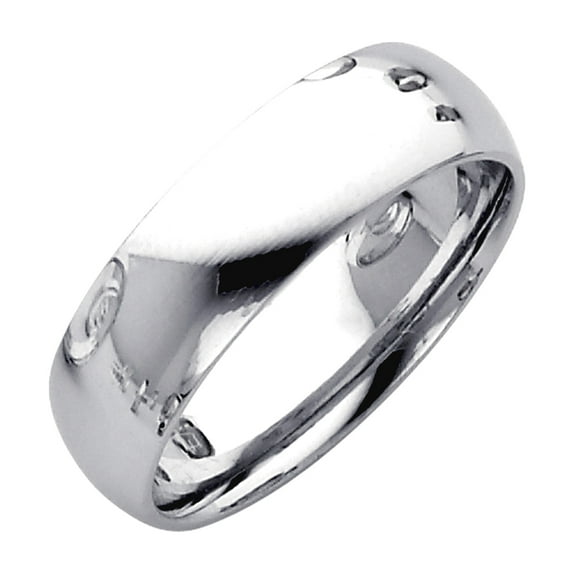 14k White Gold 6mm Comfort-Fit Wedding Band Ring Size 12 Wedding Band for Women and Men - 5.9 Grams