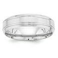 thumbnail image 1 of 14k White Gold 6mm Heavyweight Comfort Fit Brushed Satin/Polished Line Edge Wedding Band Size 12, 1 of 1