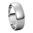 thumbnail image 1 of 14k White Gold 6mm Light Half Round Band Ring Size 11 Ring for Women and Men - 5.0 Grams, 1 of 2