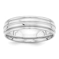 thumbnail image 1 of 14k White Gold 6mm Lightweight Comfort Fit Brushed Satin with Center Line Fancy Wedding Band Size 12, 1 of 1